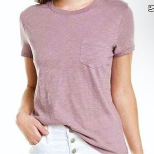Madewell Mauve Cotton Tee with Pocket